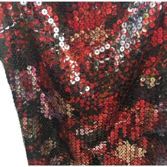 Express Red Black Sequins Body Con Mini Dress size 1/2 - Picture 2 of 5